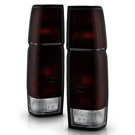 ACANII - For 1986-1997 Nissan D21 Hardbody Pickup Red Smoked Tail Lights Brake Lamps w/Bulb+Harness Assembly Left+Right
