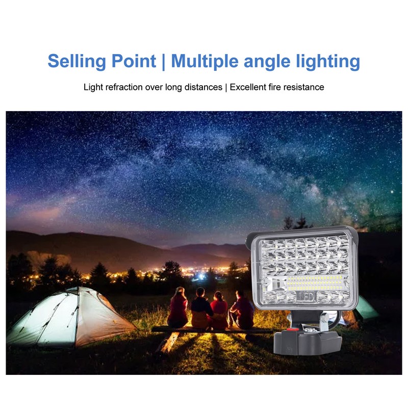 144W 7200LM LED Work Light Spotlight Floodlight Emergency Portable Flashlight