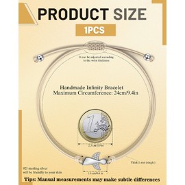 CULEB 1 x Guardian Angel Bracelet, Silver, Lucky Bracelet with Adjustable Braided Rope, Christening Gifts, Confirmation, Christening, Communion Gifts for Girls, Women, Boys