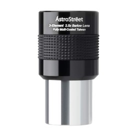 AstroStreet GSO Apochromatic 2.5x Barlow Lens, 1.2 inch (31.7 mm) Diameter, Made in Taiwan