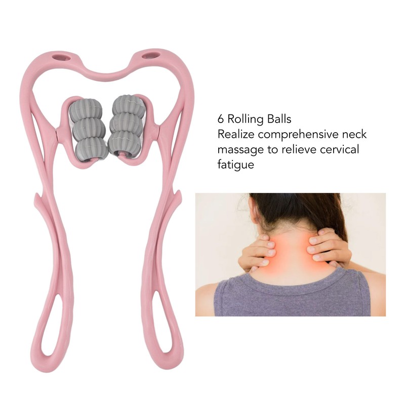 Neck Massager Roller 6 Balls Massage Point Relieve Fatigue Manual
