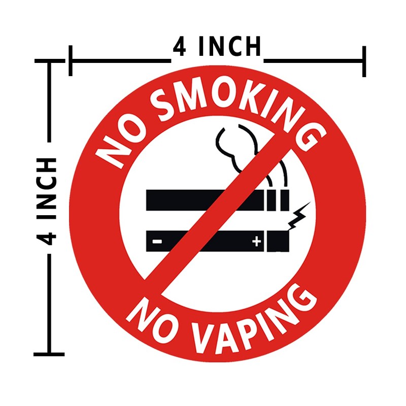 No Smoking No Vaping Sign Sticker, 15 Pcs No Smoke