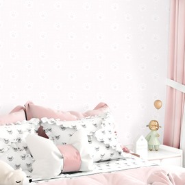 EPPKILY Pink Paw Print Wallpaper Peel and Stick Fun Cute Nursery Wallpaper Pink Cat Self Adhesive Removable Wall Stickers for Bedroom Kids Room Cabinets Countertop Decorative Contact Paper 17.5"x102"