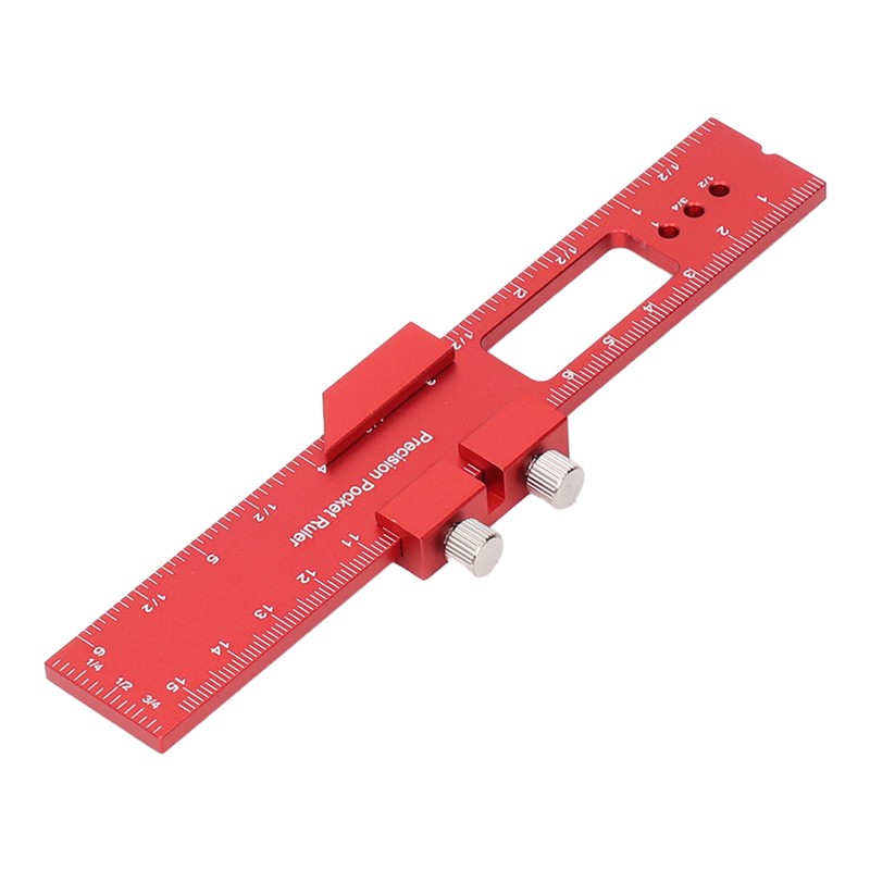 6 Inch Woodworking Ruler Adjustable Sliding Stop Aluminum Alloy Pocket
