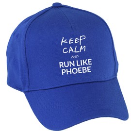 Hippowarehouse Keep Calm and Run Like Phoebe Baseball Cap hat Premium Printed 5 Panel OneSize Adults Royal Blue