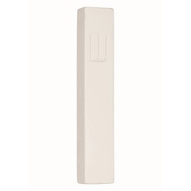 A&S Mezuzot Modern Concrete Mezuzah Case with Scroll, Easy Peel and Stick Mezuza (Ivory+ Engraved Shin, 7 Inches)