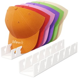 Lifewit 2 Pack Baseball Cap Holder, Acrylic Hat Organiser, Hat Racks and Stand for Baseball Caps Storage and Display for Closet, Bedroom, Dressing Room, White