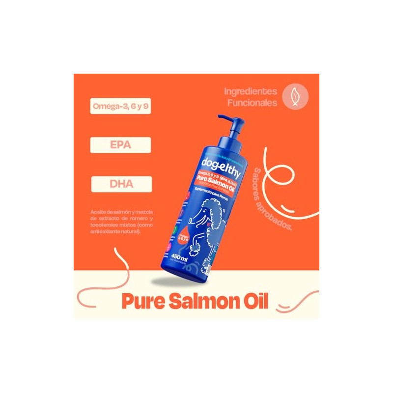 Dogelthy Pure Salmon Oil Aceite de Salmon con Omega 3,6
