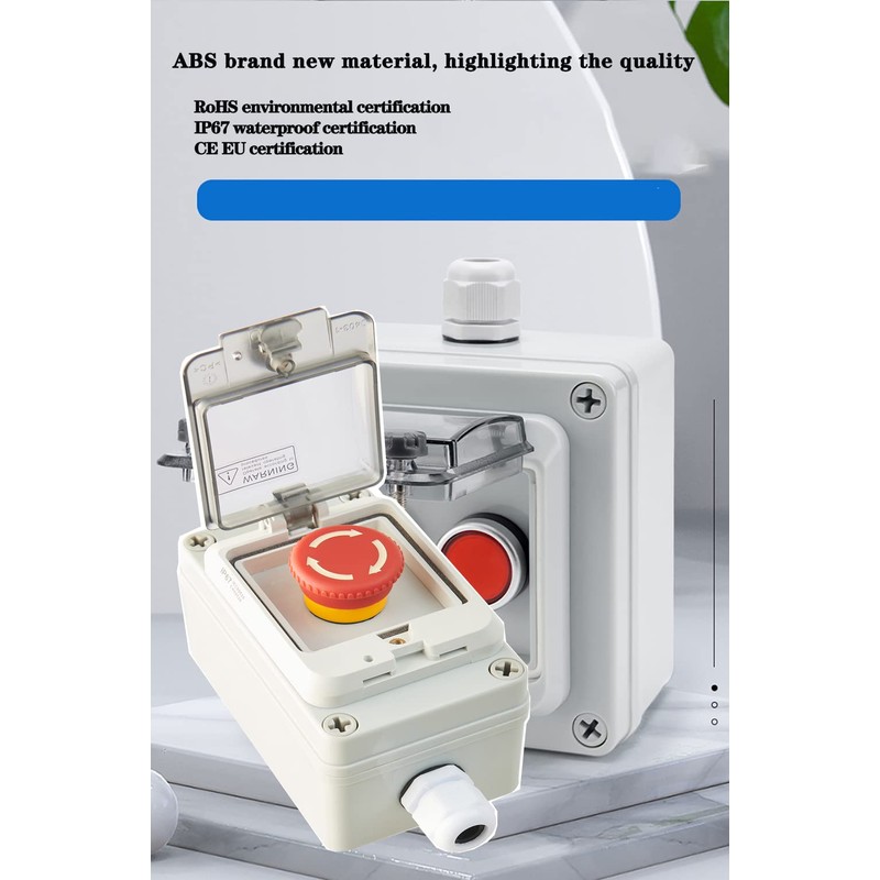 Emergency Stop Button with Box Emergency Stop Switch with Plastic
