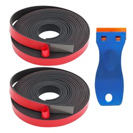 Gummistreifen Selbstklebend, 2m ×25mm x2mm Gummi Selbstklebend, Inklusive Kunststoffschaber, Bautenschutzmatte Vollgummi, DIY, Bodenbeläge Schutz, Stoßschutz, Rutschfest