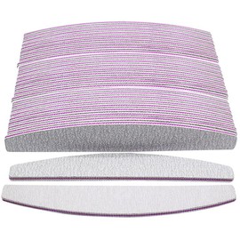 OljezziYa Professional Nail File 100 180 Mesh Double-Sided Gray Washable 32 Pieces Nail File Polishing Set Nail Polisher File Polisher