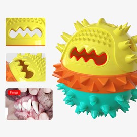 Edoxus Hundespielzeug Hundespielball Hundebälle Kauspielzeug mit Zahnpflege Snackball Unzerstörbar Bissfestes Robust Interaktiv Schwimmender Hüpfball für Kleine/Große Hunde, Blau