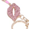 Rhinestone Keychain Red Lip Shape Bag Purse Key Ring Decorative