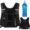 BBAIYULE Hydration Running Vest, 470ml Water Bottle, 9 Pockets, Reflective