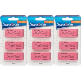 Pink Pearl Erasers, Large, 3 Count - 3 Box of Pink