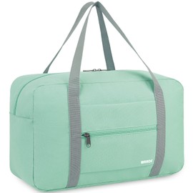 WANDF Small Cabin Bag 40x20x25 for Ryanair Airlines Foldable Underseat Travel Bag Water-Resistant Hand Luggage Holdall Weekend Overnight Bag for Women Men (Mint Green 20L)