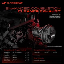 A-Premium Secondary Air Injection Smog Pump Compatible with Toyota Tundra 2011-2021, Sequoia 2011-2021, Land Cruiser 2013-2021 & Lexus LX570 2013-2021, 2PCS
