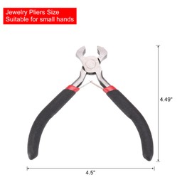 HARFINGTON End Cutting Pliers 4.5" Mini End Nipper Jewelry Pliers with Non-slip PVC Handle for Beading Jewelry Making Wire Wrapping DIY Craft Hobby