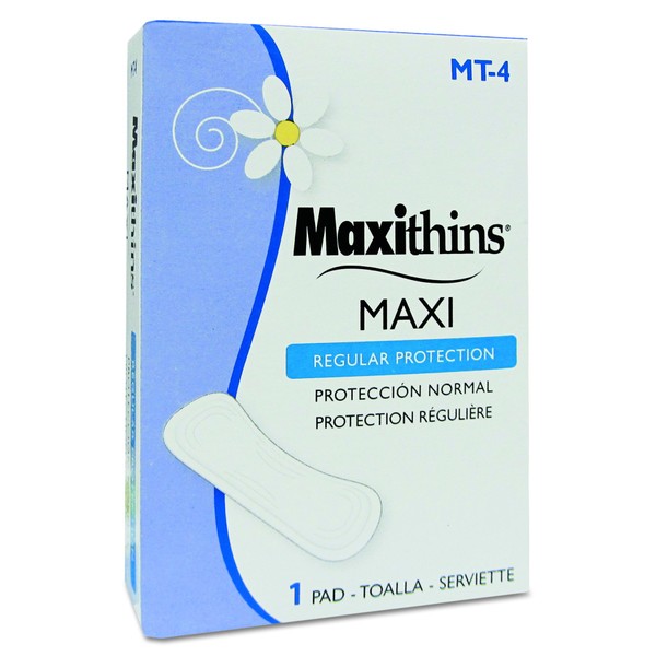HOSPECO MT4 Maxithins Vended Sanitary Napkins #4 (Case of 250 Individually Boxed Napkins) - GID-HOSMT-4, White, 15" x 11" x 8"