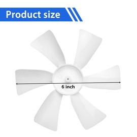 RV Vent Fan Blade, 12V D-Shaft RV Bathroom Fan, White 6" Replacement Camper Vent Fan Blades Compatible with Heng's, Elixir, Ventline, and Jensen Roof vents, 2 Pack