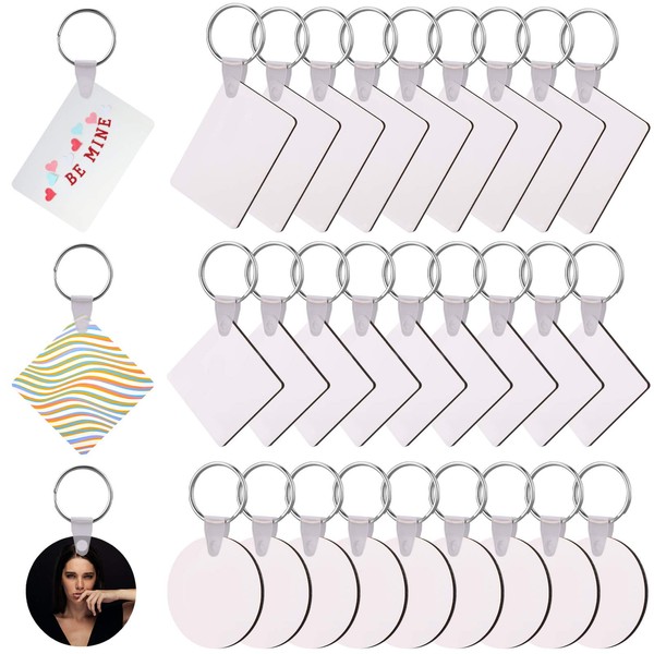 SAVITA Pack of 30 Sublimation Key Ring, Heat Transfer Key