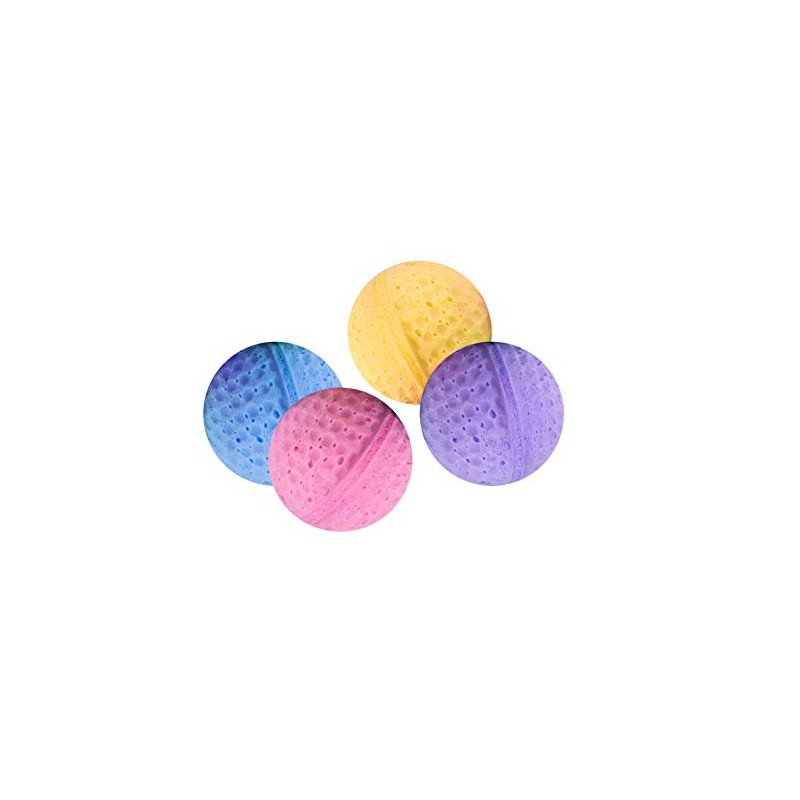 Karlie Cat Toy 4 Sponge Balls, Diameter-4 cm, Assorted Colours