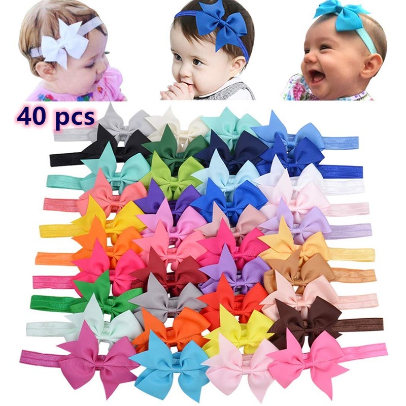 PUBAMALL 40 pcs diadema para bebé, cintas para niñas para