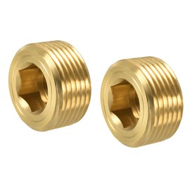 MECCANIXITY Brass Pipe Plug 1 NPT Male Thread Hex Internal Head Socket Fitting for Water Air Fuel Pipeline Pack of 2
