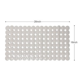 Foldable Non Slip Bathtub Mat Shower Mat Bath Mat with120 Suction Cups Bathroom Mat for Inside The tub Safe and Comfortable (White, 28x16 inch)