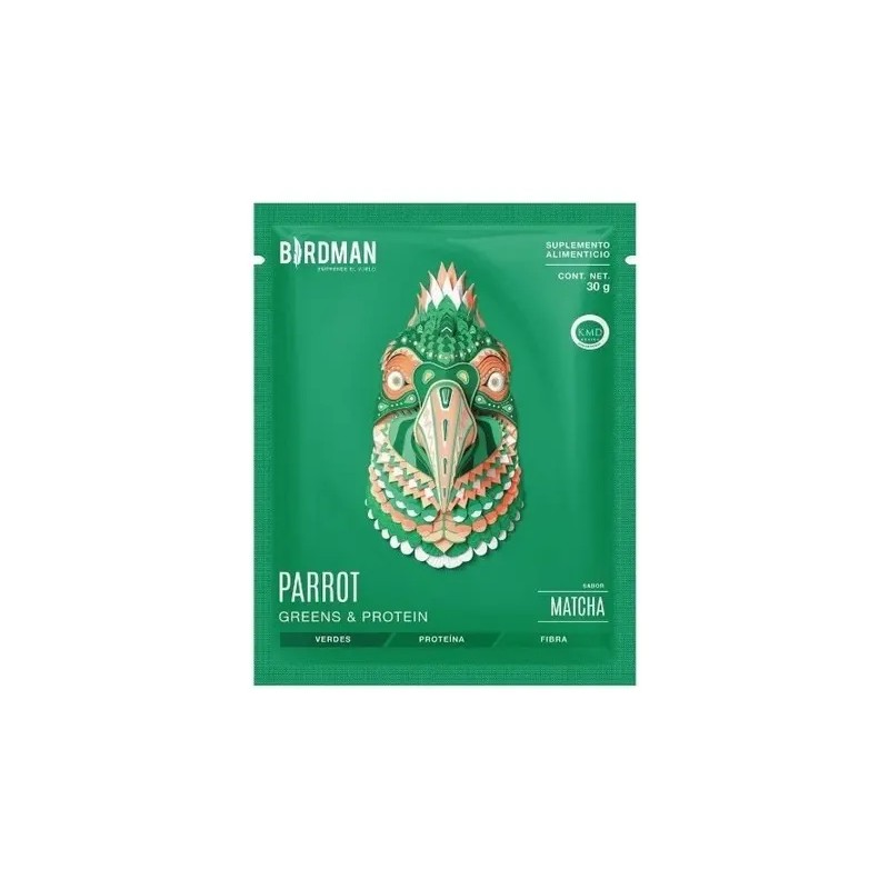 Birdman Parrot Green Protein Suplemento Sobres 30gr Sabor Matcha