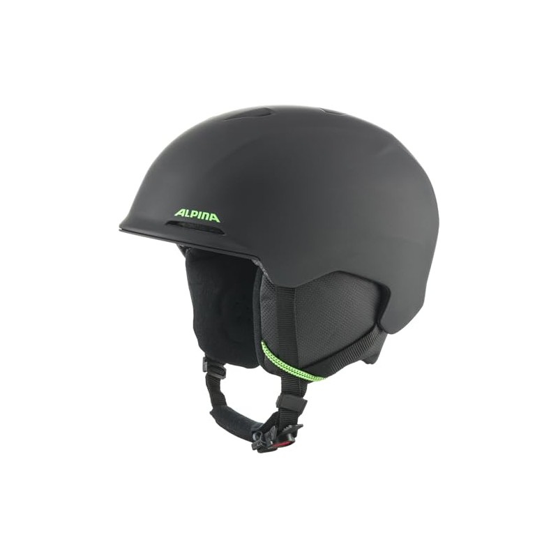 ALPINA BRIX JR Unisex Youth Ski Helmet, Black/Neon Matt, 51-55