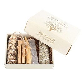 Palo Santo Energy Cleansing Ritual Kit – Includes Palo Santo Sticks, Sage Bundles & Selenite Crystal for Spiritual Purification, Energy Balancing & Emotional Clarity