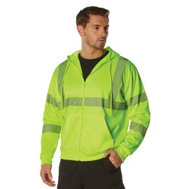 Rothco 20383: Hi-Vis Performance Zipper Sweatshirt - Safety Green