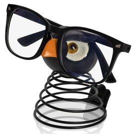 Made Easy Kit Owl Design Eyeglasses Holder Stand - Bobblehead Rack for Sunglasses and Specs - Fun Decorative Eyewear Spectacle Display Riser (Owl Black)