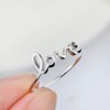 YFN Sterling Silver Simple Love Script Ring Thin Band Promise
