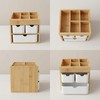 Ninebendstreams Small Bamboo Makeup Organizer（5.7" D x 8" W x