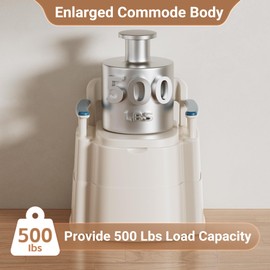 AKIMRABY Bedside Commode, Upgraded Safety Commode Toilet for Elderly and Disabled, Potty Chair for Adults with Detachable Armrest, 16.3" Seat Width, 500lbs Heavy Duty - Bedside Commodes for Seniors