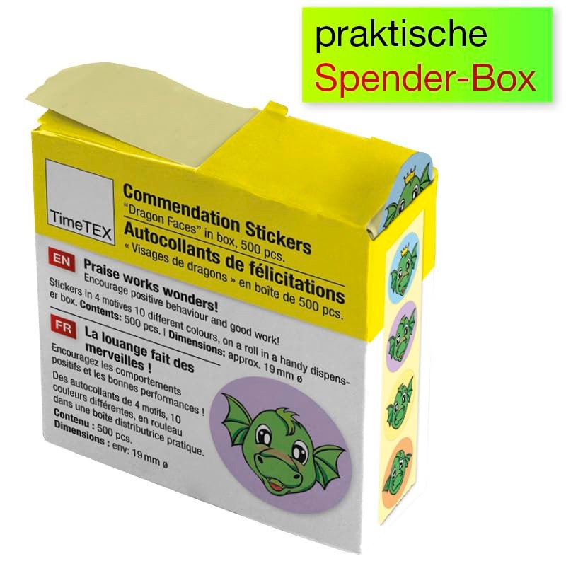 TimeTEX - Praise Stickers "Dragon Faces" | Teacher Stickers for