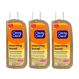Clean & Clear Morning Burst Oil-Free Facial Cleanser with Brightening Vitamin C, Ginseng, and Gentle Daily Brightening Face Wash for All Skin Types, Hypoallergenic, 8 fl. oz - 3 Pack