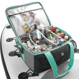 YVLEEN Paddle Board Cooler, Upgraded Waterproof Hard Bottom, SUP Cooler Durable PVC Material Paddle Board Deck Bag with Mesh Front Pocket, Super Capacity for paddleboards and Kayaking Accessories