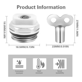 Radiator Bleed Valve with 3 Bleed Keys, Copper Bleed Valves, Manual Heating Valve, Pack of 5