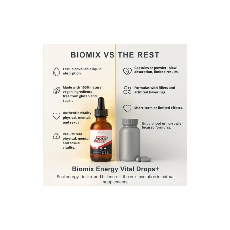 Biomix Drops+ Líquido Vegano Con Maca Y Ginseng 60 Porciones