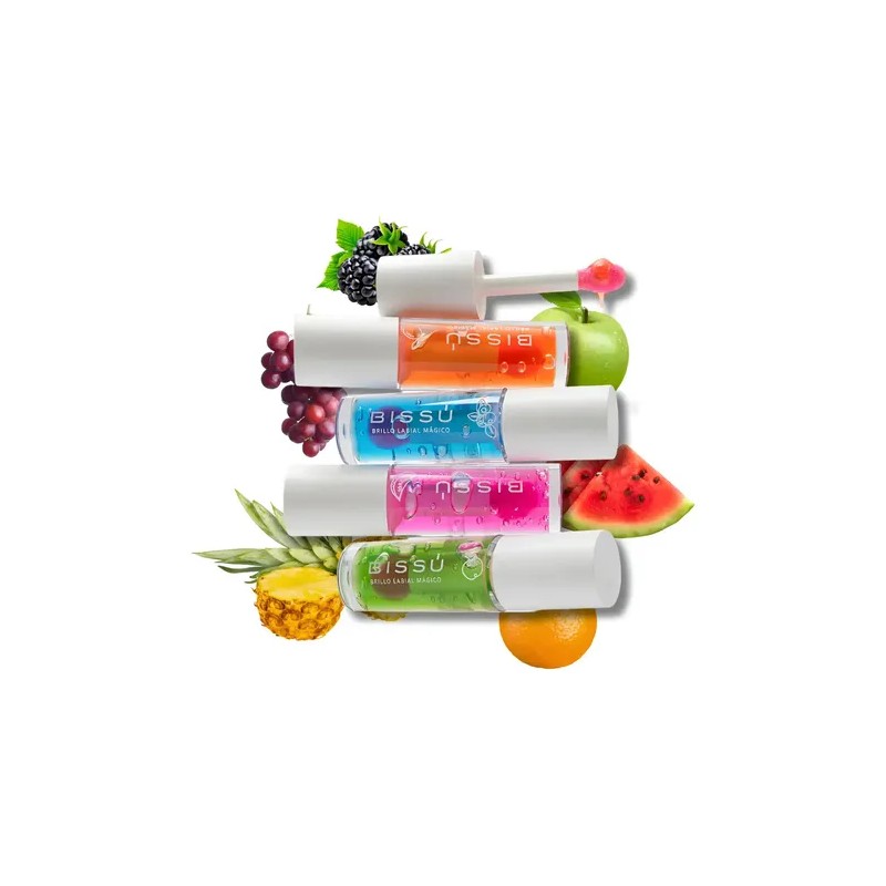 Bissu Kit Brillo Labial Mágico Set 6 Piezas, 6 Colores