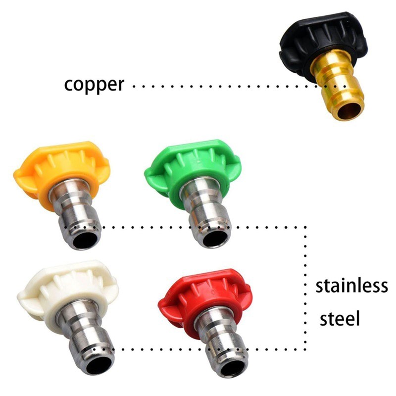 NIHENHAO 5pcs/set Car Wash Nozzle, 1/4" Quick Connector Metal Lance