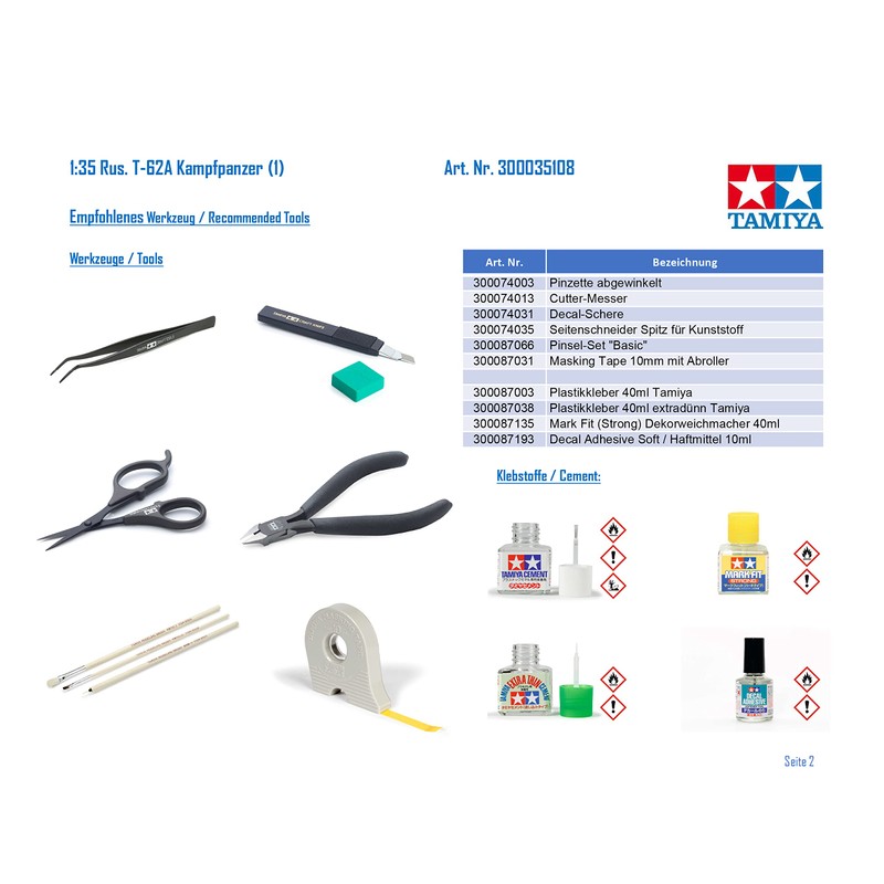 Tamiya Models Russian T-62 Tank Model Kit