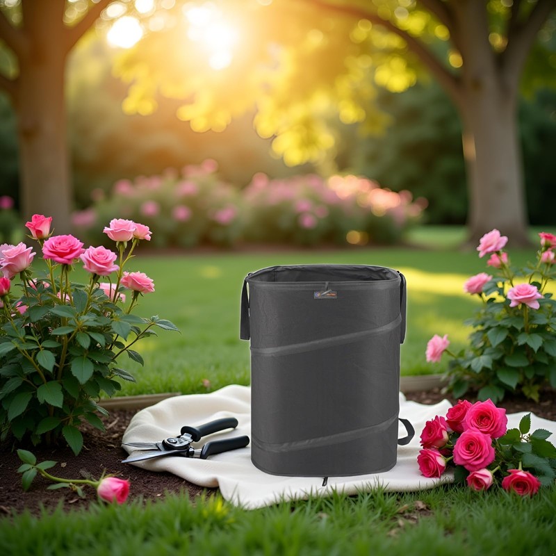 YUDI & GARDEN 46 Gallon Square Collapsible Yard Waste Bin,