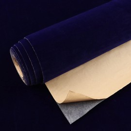 VEELIKE Dark Blue Velvet Fabric Wallpaper Peel and Stick Soft Felt Drawer Liners 15.7''x118'' Self Adhesive Blue Contact Paper Flocking Liner for Dresser Jewelry Box Cabinets Shelf Walls Arts & Crafts