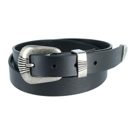 Wrangler Women's 3 Piece Belt with Veg Tanned Leather, Small, Black