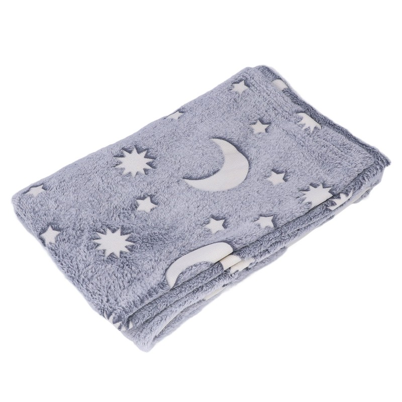 1.5x2m Luminous Blanket Double Side Flannel Star Moon Design Soft