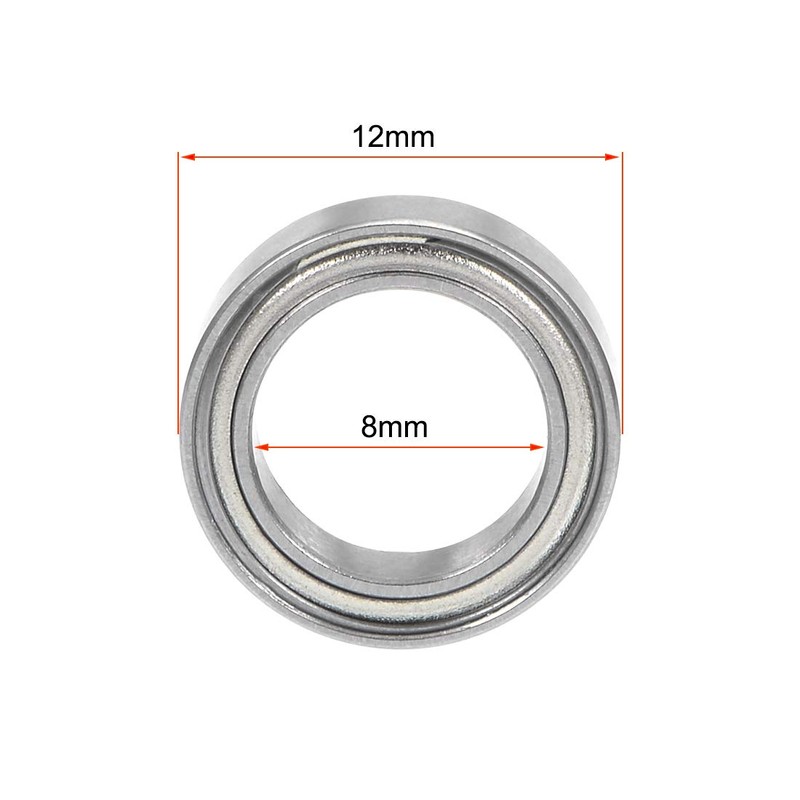 sourcing map MR128ZZ Deep Groove Ball Bearing 8x12x3.5mm Double Shielded